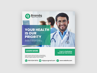 Healthcare Social Media Instagram Post Template ads banner branding campaign design doctor facebook post graphic design hospital illustration instagram post logo medical social media banner social media post ui