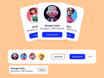 Inviting the gang 😎 UI styles for cards, inviting friends