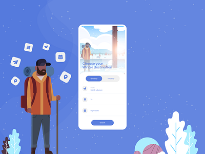 Travel App UI ui design uiux winter