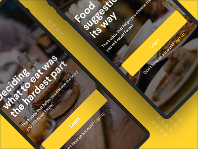 Food Suggestion App eat food food app friends protopie prototype restaurant ui uidesign uiux ux yellow
