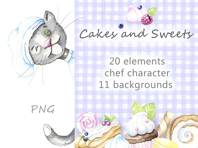 Cakes and Sweets design illustration logo