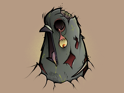 Zombie Dove character cybe cybirds illustration zombie