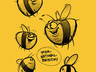 It's international bee day today character cybe cybirds illustration scribble