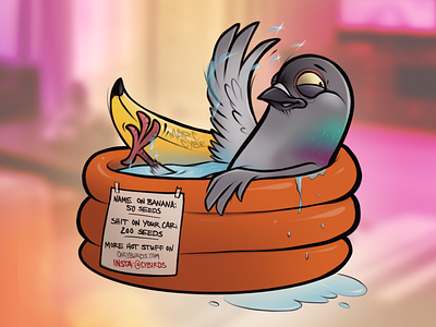 Hot Tub character cybe cybirds hottub illustration twitch