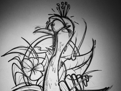 Peacock Scribble character cybe cybirds peacock scribble sketch