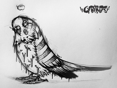 Cybudgie budgie character cybe cybirds illustration illustrator vector