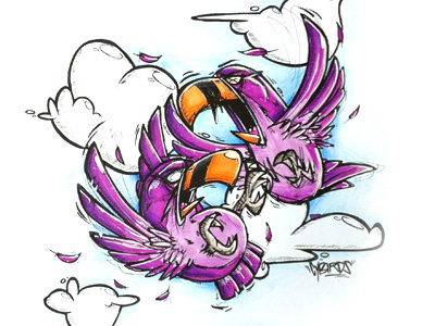 Battlebirds Colored battle birds colored cybe cybirds drawing illustration sketch yay