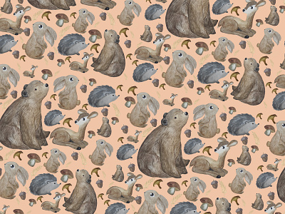 Seamless pattern with children's illustrations