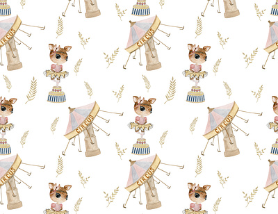 Seamless pattern with circus theme branding childrens pattern design fabrics illustration logo patterns ui ux vector