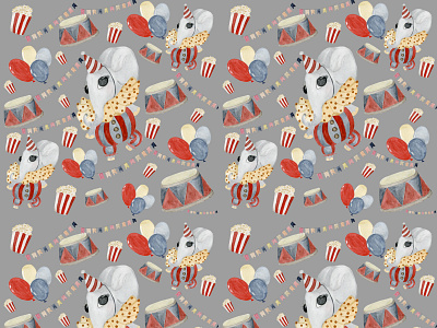 Seamless pattern with circus theme branding childrens pattern design fabrics illustration logo patterns ui ux vector