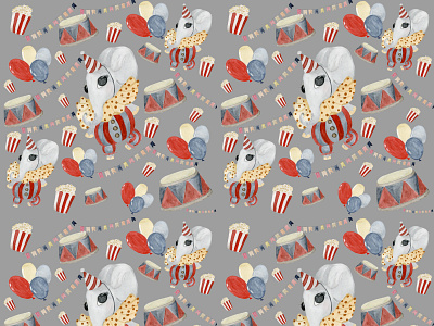 Seamless pattern with circus theme