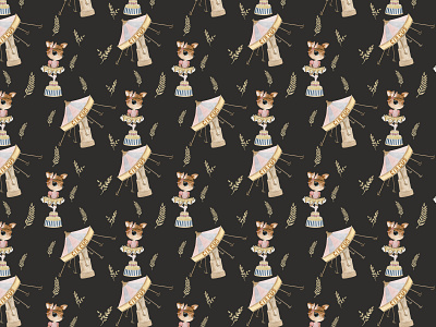 Seamless pattern with golden elements
