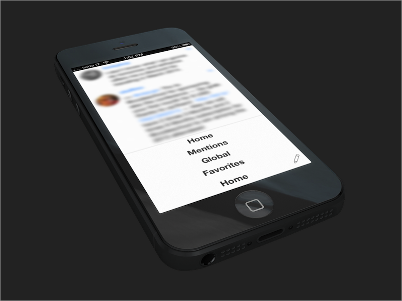 Menu on Neater neater app.net menu ios iphone blur