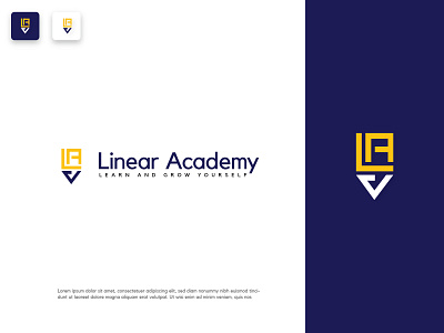 Academy logo 99 design blue branding design hill digital learning dribble education graphic design graphic river grid icon instagram logo minimal modern pinterest r s t u v w x y z vector yellow