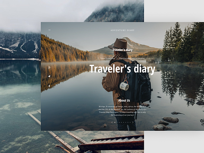 Web site Traveler's diary design travel typography ui ux web web design website