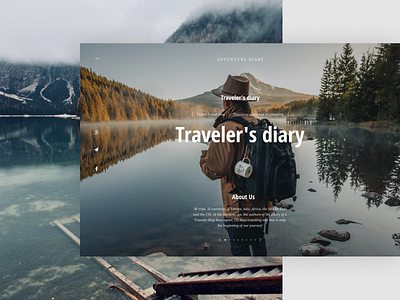 Web site Traveler's diary design travel typography ui ux web web design website