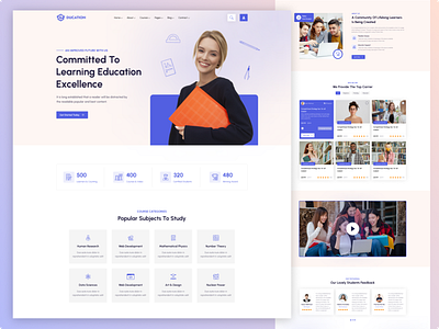 Education Landing Page Ui Design app design education landing page ui uiux design ux website design