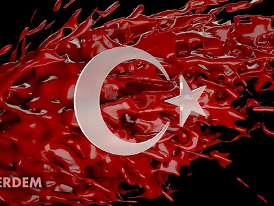 Turkish Flag 3d modeling render