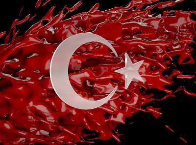 Turkish Flag on Blood 3d 3d görselleştirme antalya design illustration modeling render turkish flag türk bayrağı türkiye