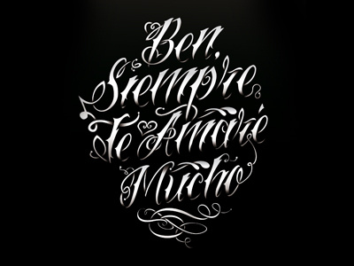 Siempre Te Amare black illustration typography white