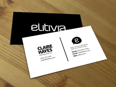 Elitivia Business Cards black business card elitivia white