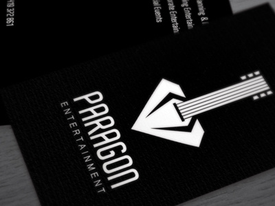 Paragon Entertainment Logo and Business Cards business cards graphic design logo print spot uv