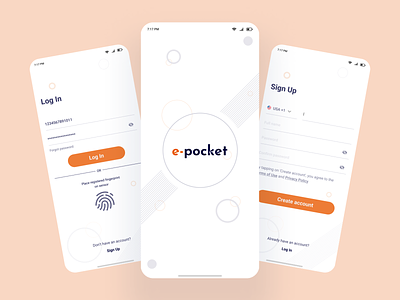 e-pocket - Wallet app android app design digital wallet e wallet log in mobile money bank sign in ui ux wallet