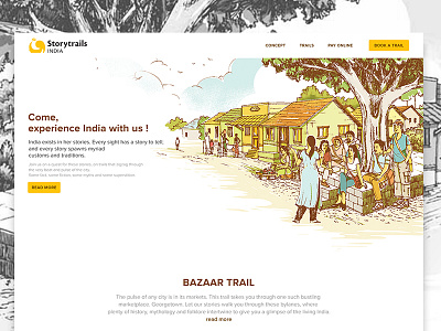 Storytrails culture guide indian landing page tour travel ui ux website