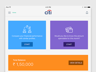 Citibank ipad App Design