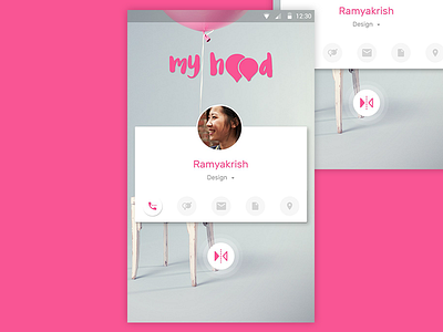 Myhood android app card design material mobile splash ui ux