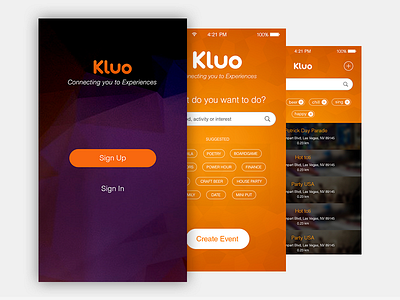 Kulo app enjoy event happy ios lifestyle mobile ui ux