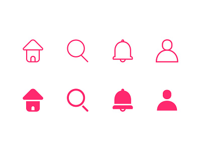 Icons Collection For Mobile Apps apps avatar bell design home icons mobile notification ramya search user ux vector