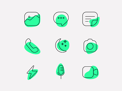 Message Icons art call camera file flash icons icons design iconspack illus message mode night phone photo picture set video voice