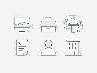 Financial Icons art building icon computer design financial icon illus illustration meeting office onetoone ramya service support tax time ui vector work
