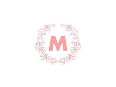 Vector Hand Drawn Floral Monogram with Vintage Amazing Flowers! Letters M  Perfect for Backgrounds O' Art Print - MarushaBelle