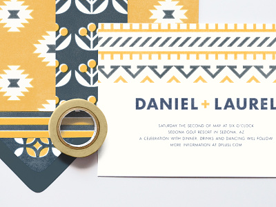 Pattern Mix Invitation invitation pattern screenprint wedding