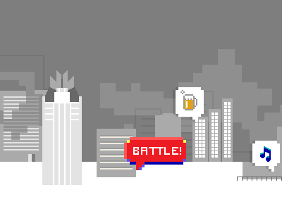 SXSWrpg (Battle, Drinks, Music) austin beer city icon mug music note pixel speech bubble