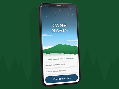 Camp Marin illustration ios iphone mobile ui