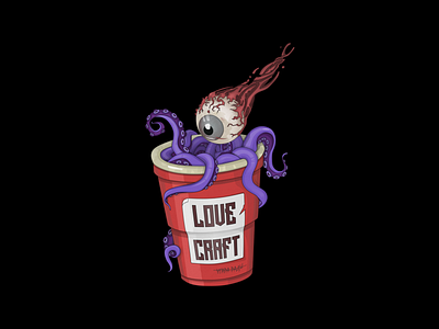 Lovecraft Beerpong beer beerpong cup eye horror illustration logo lovecraft scary tentacles