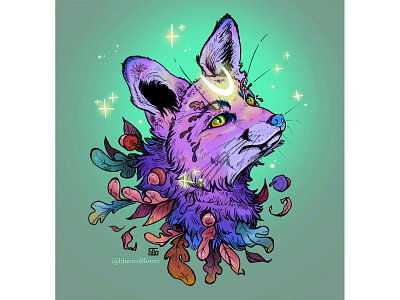 Lunar Fox design digital art illustration