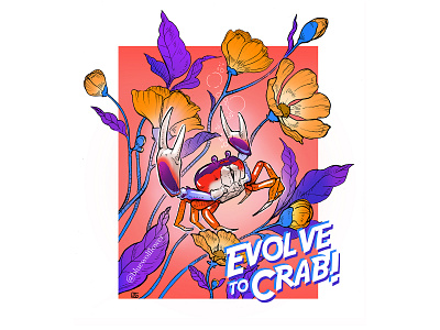 Evolve to Crab design digital art illustration typography