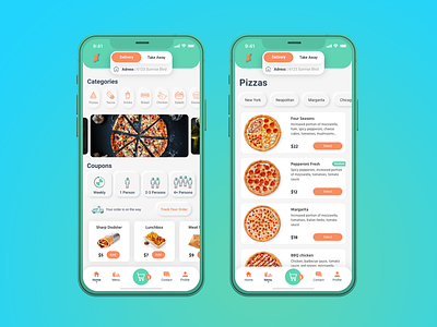 Neumorphic Pizza Food App app application design food graphic design ios mobile app neumorphism pizza product ui uikits ux