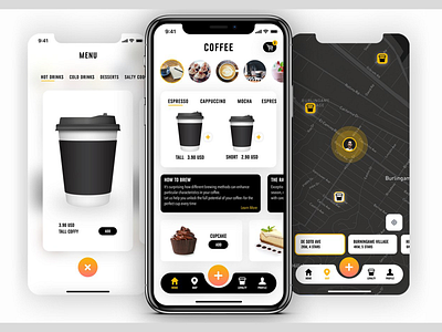 Coffee App UI Kits app branding coffee concept design drink graphic design ios mobile app online order order ui uiux ux