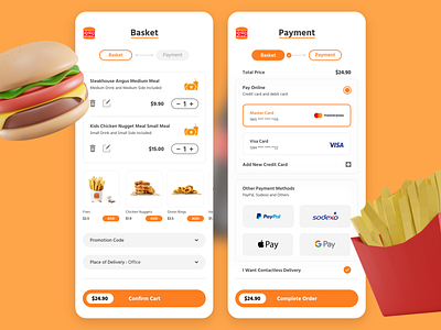 Shopping Cart and Checkout UI Kit app concept design food graphic design ios mobile app redesign shopping cart ui ux uxui