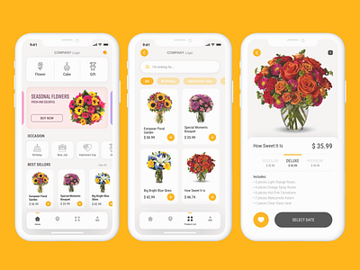 Flower And Gift Sales App Figma UI Kits app branding design ios mobile app ui uikit ux