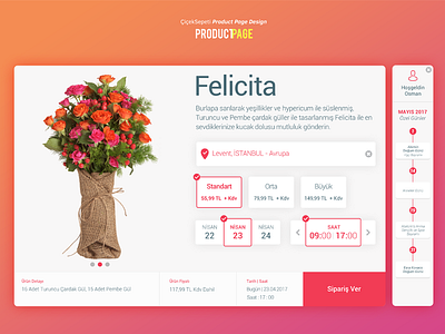 CicekSepeti Product Page Re-Design flower flowers product card product page re design redesign web design