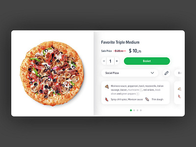 Pizza Product Card Design adobe card design design ecommerce pizza product card uidesign xddailychallenge