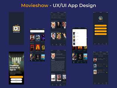 Movieshow - UX/UI App Design app design icon logo movies phone tv tv show ui ux watch web