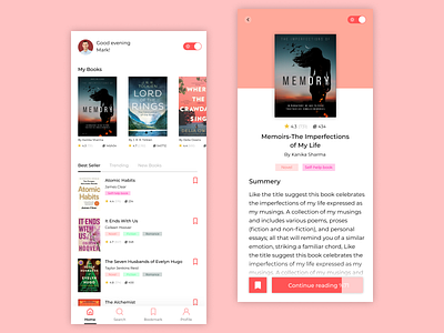 Book Reading App app book book app book reading books design phone read reading ui ux web