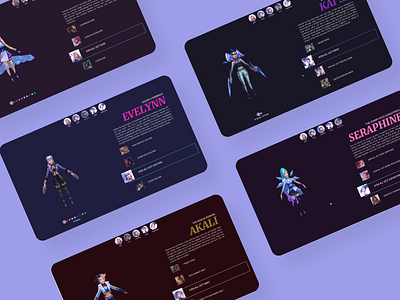 K/DA 3d ahri akali design evelynn kaisa kda league of legends seraphine threejs web website